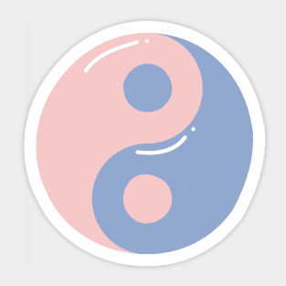 Rose quartz and Serenity yin and yang Sticker